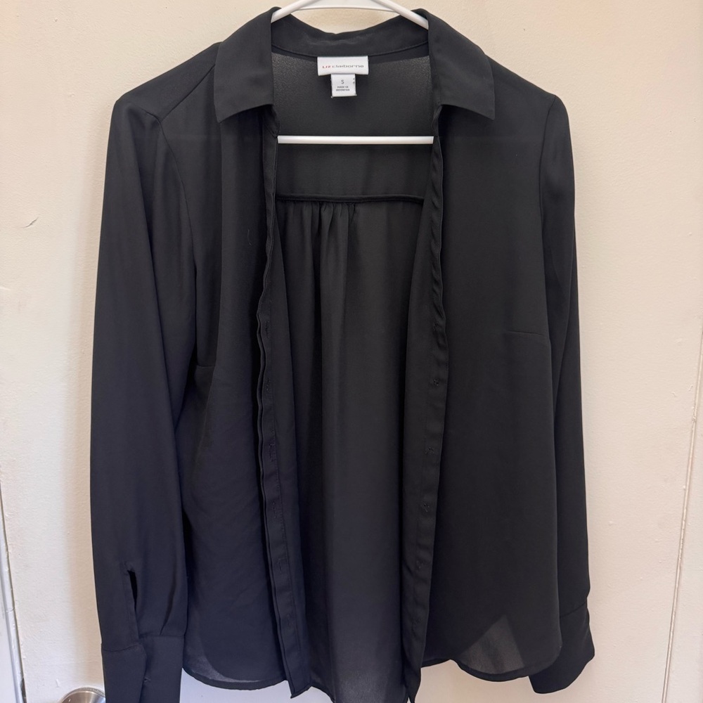 Liz Claiborne black button up size small